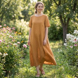 Pamutvászon lenvászonnal cognac