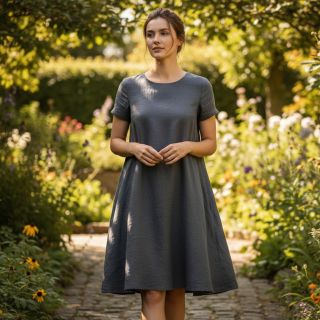 Pamutvászon lenvászonnal dark grey