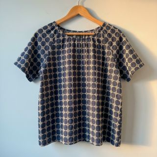 Pamutvászon JEANS Circles dark blue