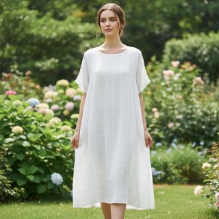 Pamutvászon EMBROIDERY DOBBY Square white
