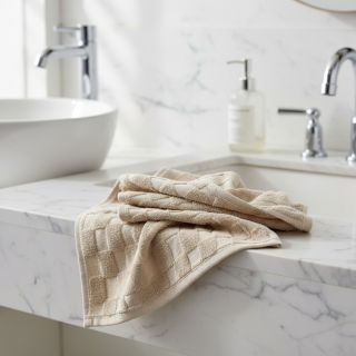 Frottír Checks sand