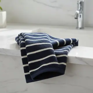 Frottír YARN DYED Stripe BIG dark blue