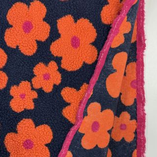 Kabát anyag TEDDY JACQUARD Flowers navy