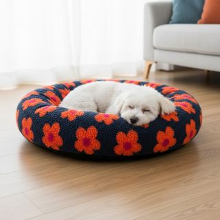 Kabát anyag TEDDY JACQUARD Flowers navy