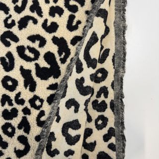 Kabát anyag TEDDY JACQUARD Animal skin black
