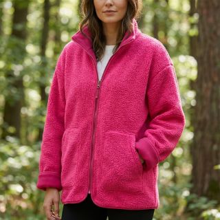 Fleece TEDDY DOUBLE SIDED pink neon