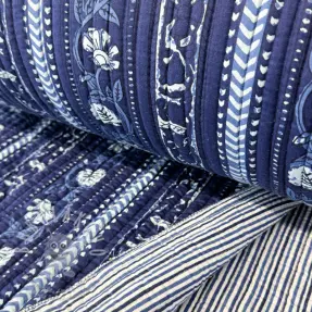 Pamutvászon QUILT Gange bleu