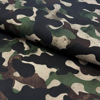 Pamutvászon Camouflage green digital print