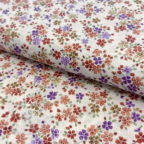 Pamutvászon Simie flowers offwhite digital print