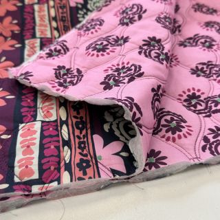 Pamutvászon VOILE STEPPED Daria flower aubergine digital print