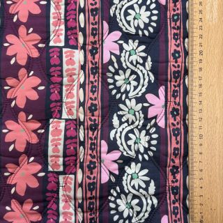 Pamutvászon VOILE STEPPED Daria flower aubergine digital print