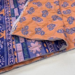 Pamutvászon VOILE STEPPED Daria flower purple digital print