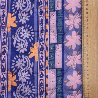 Pamutvászon VOILE STEPPED Daria flower purple digital print