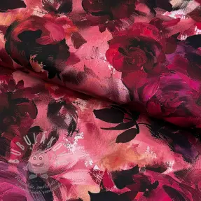 Pamutvászon SATIN Zurie flower digital print