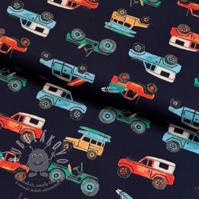Pamutvászon Cars navy digital print