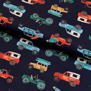Pamutvászon Cars navy digital print