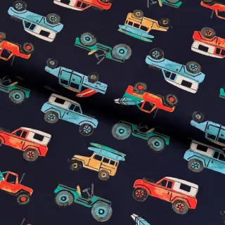 Pamutvászon Cars navy digital print