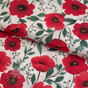 Pamutvászon Poppy offwhite digital print