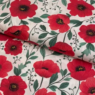 Pamutvászon Poppy offwhite digital print