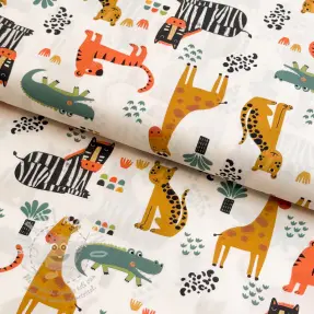 Pamutvászon Safari time offwhite digital print