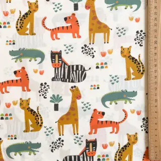 Pamutvászon Safari time offwhite digital print