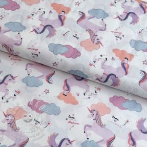 Pamutvászon Unicorns love white