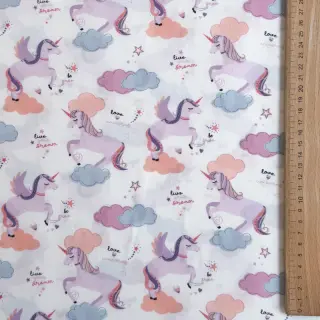 Pamutvászon Unicorns love white