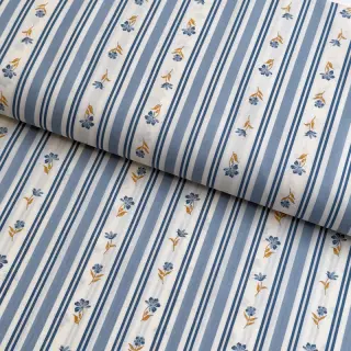 Pamutvászon Fine flowers STRIPE blue
