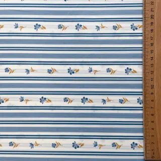 Pamutvászon Fine flowers STRIPE blue