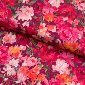 Pamutvászon VOILE Tanja flowers digital print