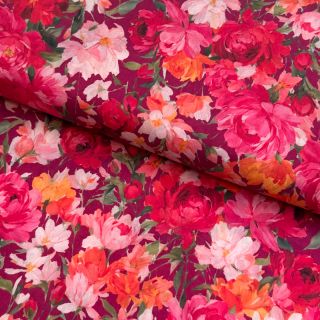 Pamutvászon VOILE Tanja flowers digital print