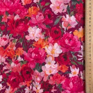 Pamutvászon VOILE Tanja flowers digital print