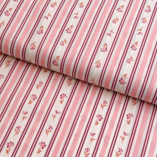Pamutvászon Fine flowers STRIPE pink