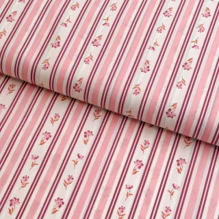 Pamutvászon Fine flowers STRIPE pink
