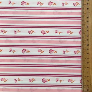 Pamutvászon Fine flowers STRIPE pink