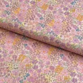 Pamutvászon VOILE Small hayppy flowers digital print