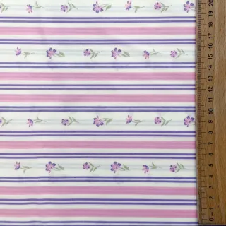 Pamutvászon Fine flowers STRIPE purple