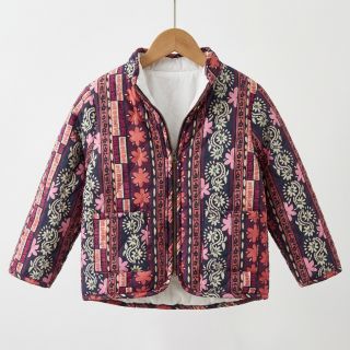 Pamutvászon VOILE STEPPED Daria flower aubergine digital print