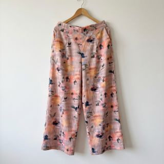 Pamutvászon SATIN Penny flower peach digital print