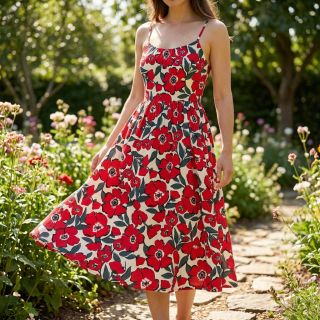 Pamutvászon SATIN Flower Kala offwhite