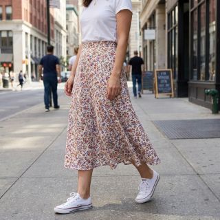 Pamutvászon Simie flowers offwhite digital print