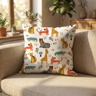 Pamutvászon Safari time offwhite digital print