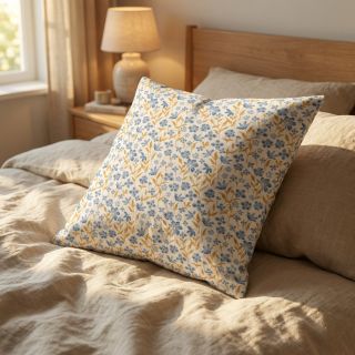 Pamutvászon Fine flowers blue