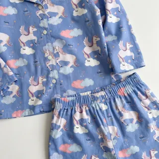 Pamutvászon Unicorns love blue