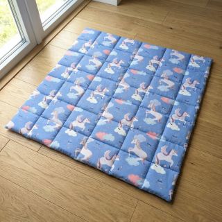 Pamutvászon Unicorns love blue