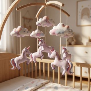 Pamutvászon Unicorns love white