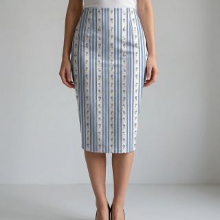 Pamutvászon Fine flowers STRIPE blue