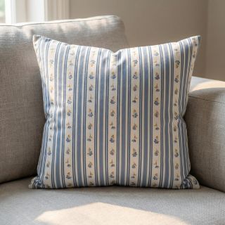 Pamutvászon Fine flowers STRIPE blue