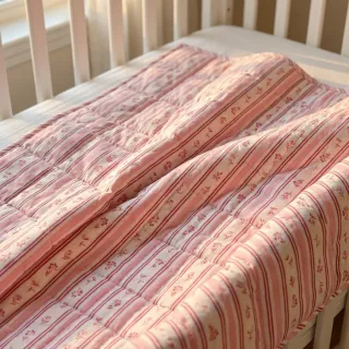 Pamutvászon Fine flowers STRIPE pink