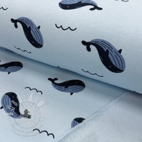 Szabadidő anyag fésült JOGGING Whales blue